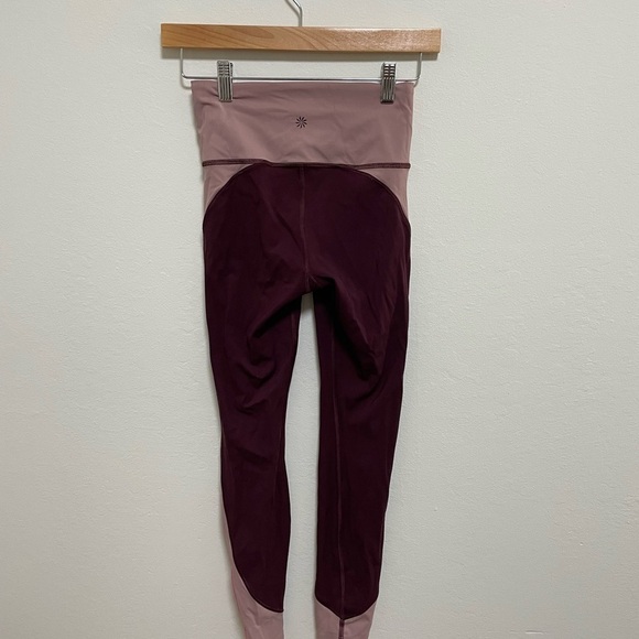 Athleta Crunch 7/8 Tights Size XXS Pink & Purple - Picture 4 of 5
